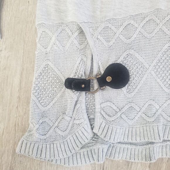 VENUS Women’s Knit Sweater Dress Size Medium Long Sleeve Cowl Neck Grey Buckle - Picture 2 of 5